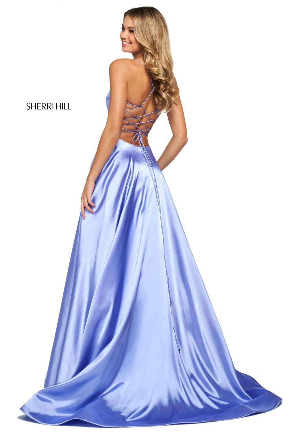 Sherri Hill 53885 prom dress images.  Sherri Hill 53885 is available in these colors: Black, Bright Pink, Ivory, Teal, Coral, Emerald, Lilac, Yellow, Red, Mocha, Gunmetal, Royal.