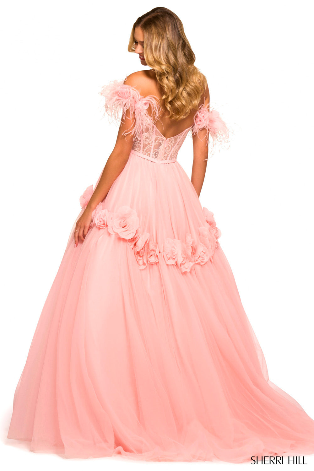 Sherri Hill 55429 prom dress images.  Sherri Hill 55429 is available in these colors: Blush, Black, Red, Ivory, Lilac, Light Blue.