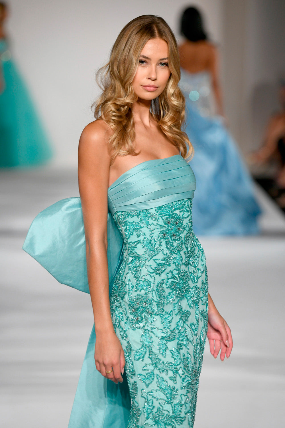 Sherri Hill 55481 prom dress images.  Sherri Hill 55481 is available in these colors: Aqua, Red.