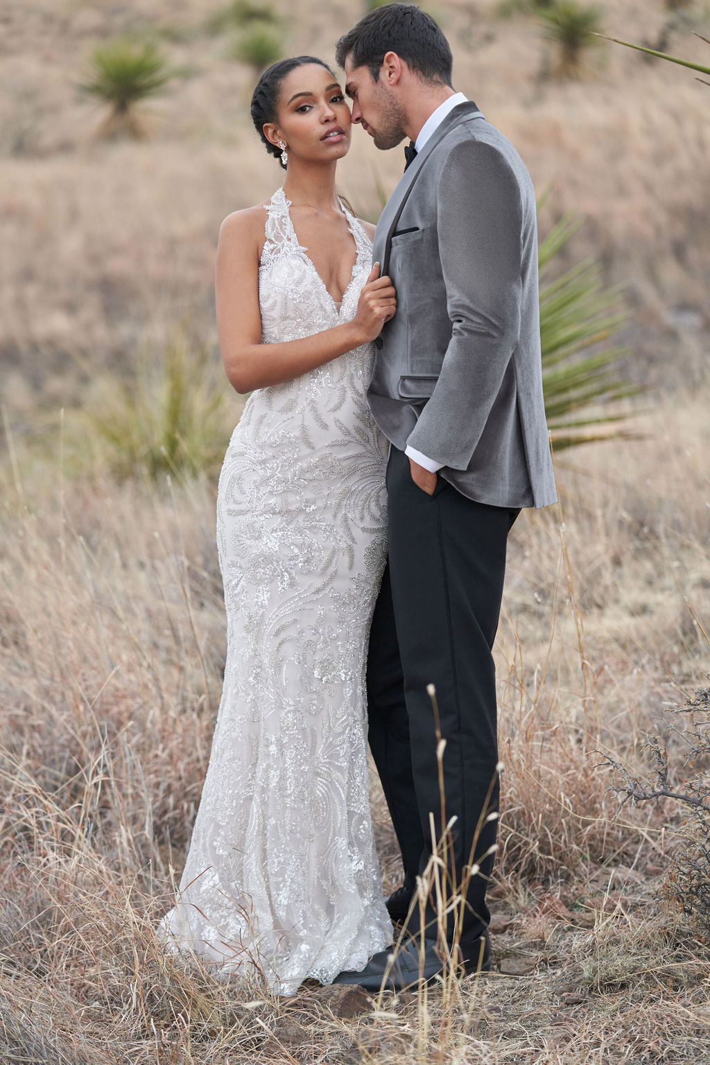 Silver Grey Venice Velvet Tuxedo is an Ultra Slim tailored fit with a single button shawl lapel and double vents