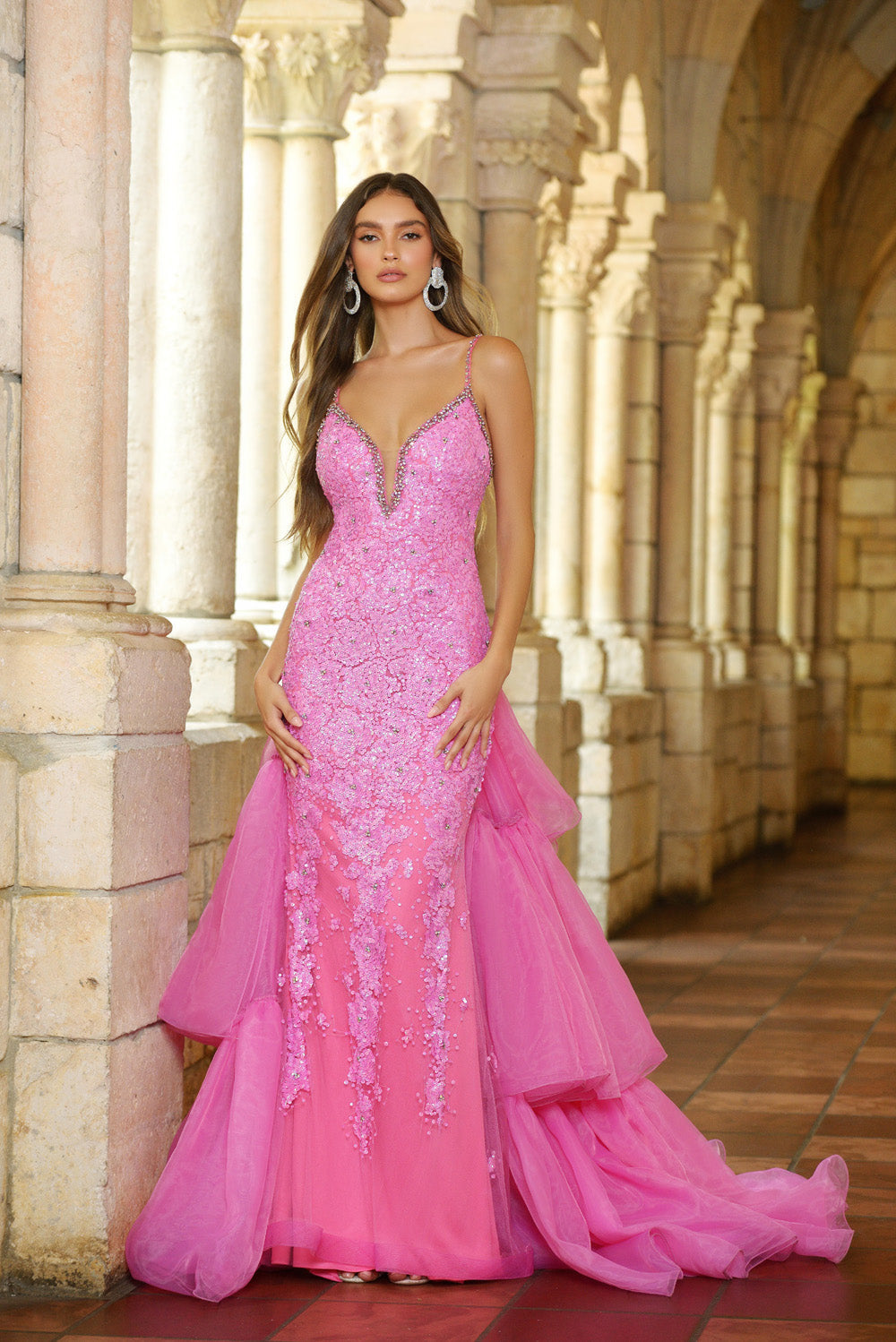 Ava Presley 38813 prom dress images.  Ava Presley 38813 is available in these colors: Periwinkle, Hot Pink.