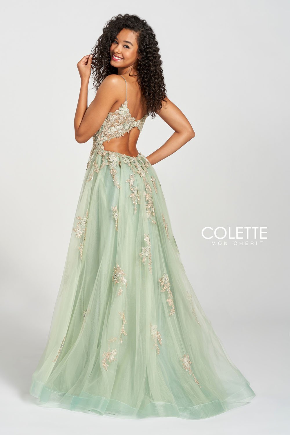 Colette CL12207 prom dress images.  Colette CL12207 is available in these colors: Ivy, Vintage Rose.