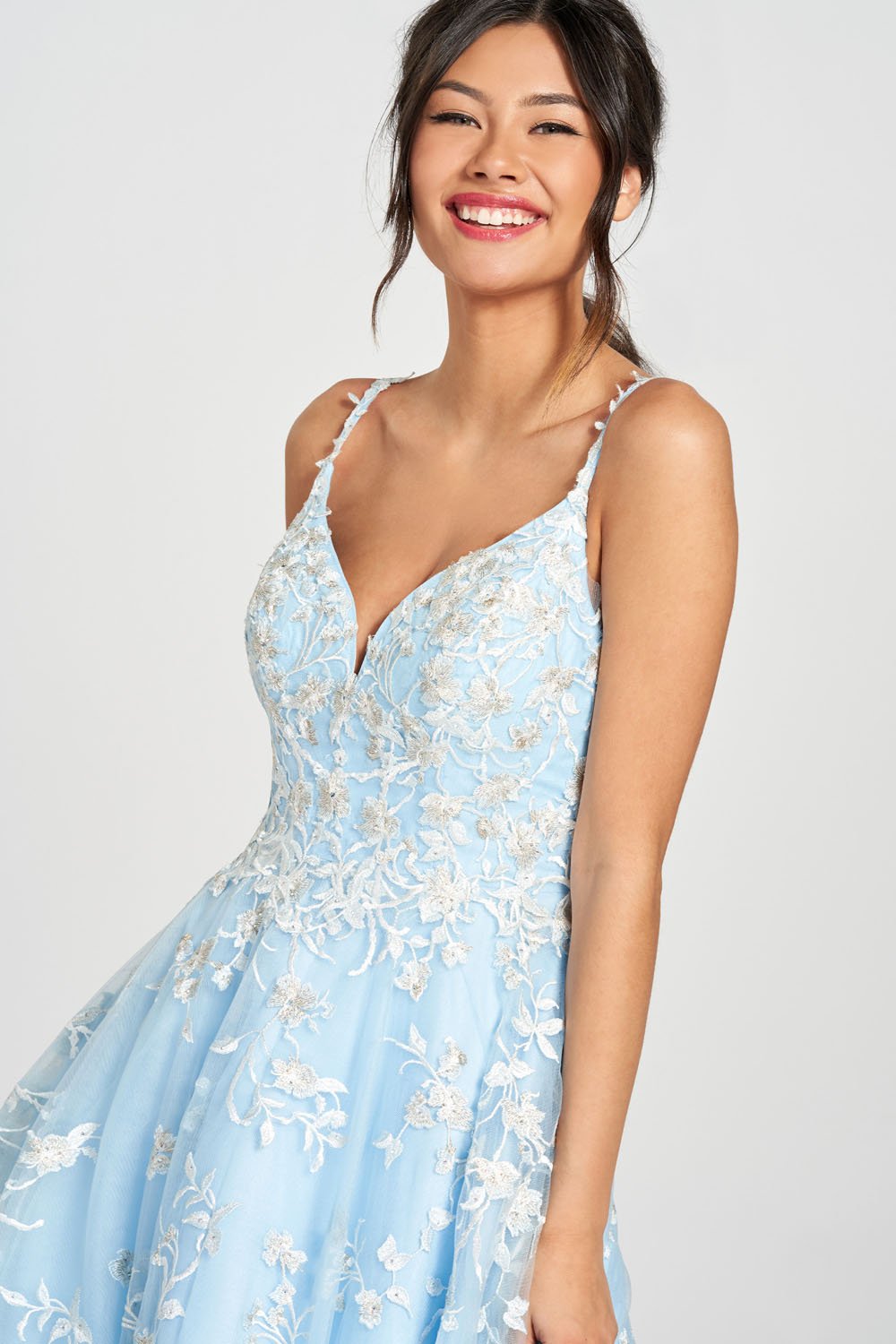 Colette CL12210 prom dress images.  Colette CL12210 is available in these colors: Sky Blue.