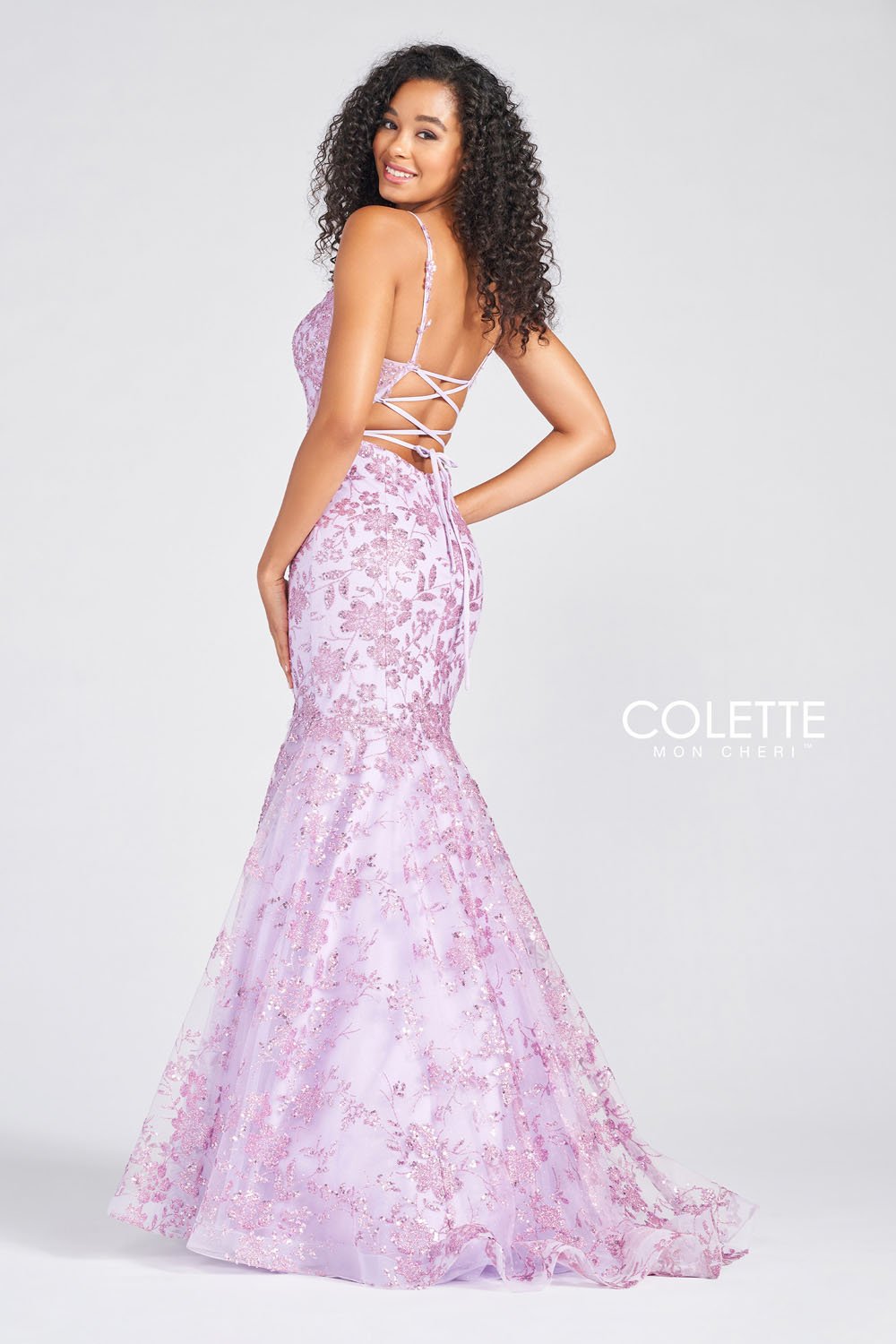 Colette CL12242 prom dress images.  Colette CL12242 is available in these colors: Emerald, Lavender.