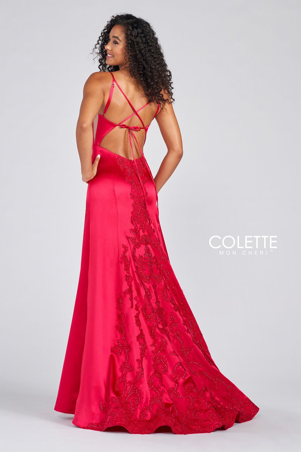 Colette CL12274 prom dress images.  Colette CL12274 is available in these colors: Lipstick, Turquoise.