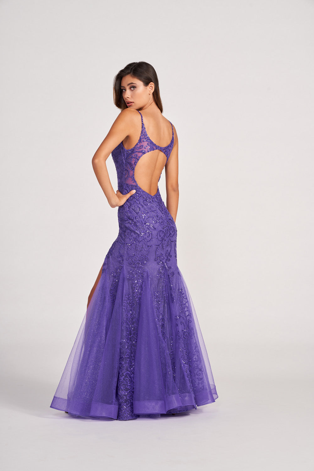 Colette CL2024 prom dress images.  Colette CL2024 is available in these colors: Navy Blue, Spruce, Hot Pink, Purple.