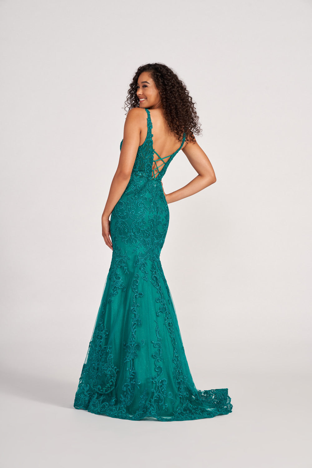 Colette CL2036 prom dress images.  Colette CL2036 is available in these colors: Emerald.