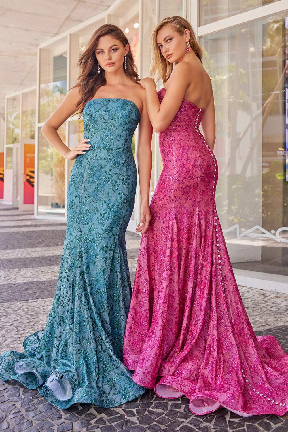 Colette CL2048 prom dress images.  Colette CL2048 is available in these colors: Fuchsia, Emerald, Lilac, Champagne.