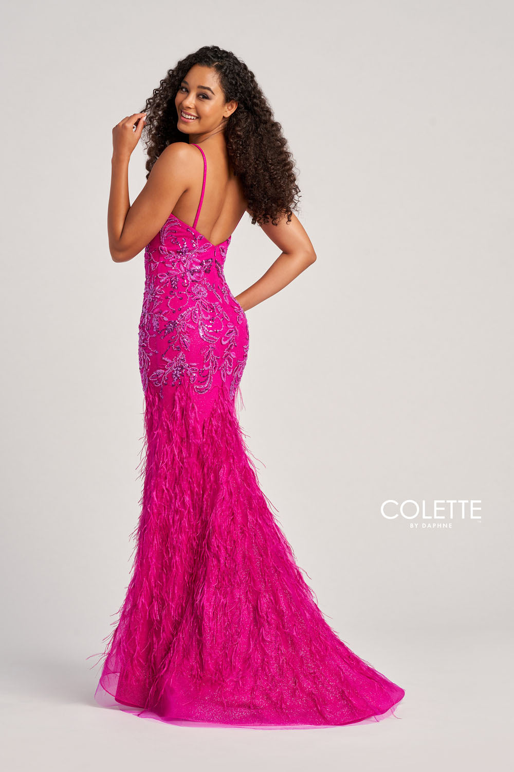 Colette CL5103 prom dress images.  Colette CL5103 is available in these colors: Royal Blue, Fuchsia, Orange.