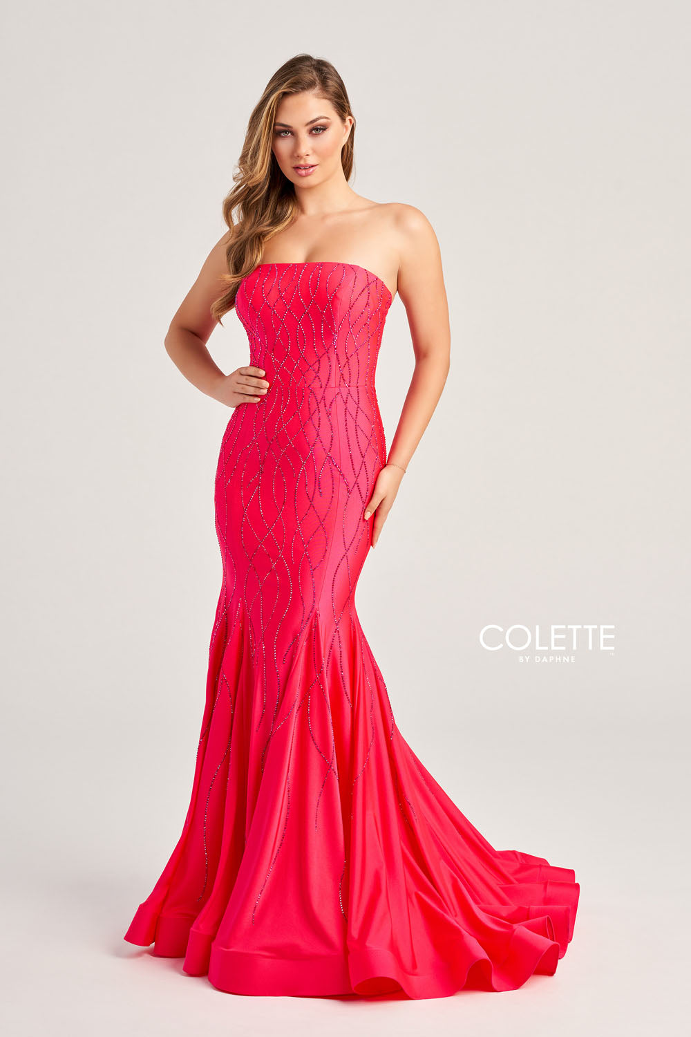 Colette CL5106 prom dress images.  Colette CL5106 is available in these colors: Black, Purple, Strawberry, Turquiose
.