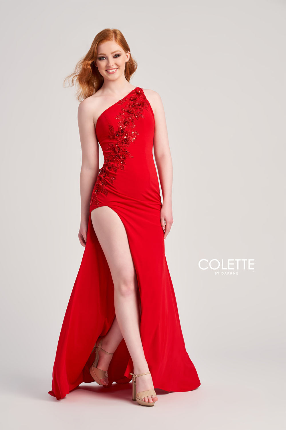 Colette CL5108 prom dress images.  Colette CL5108 is available in these colors: Red, Navy Blue, Plum, Black.