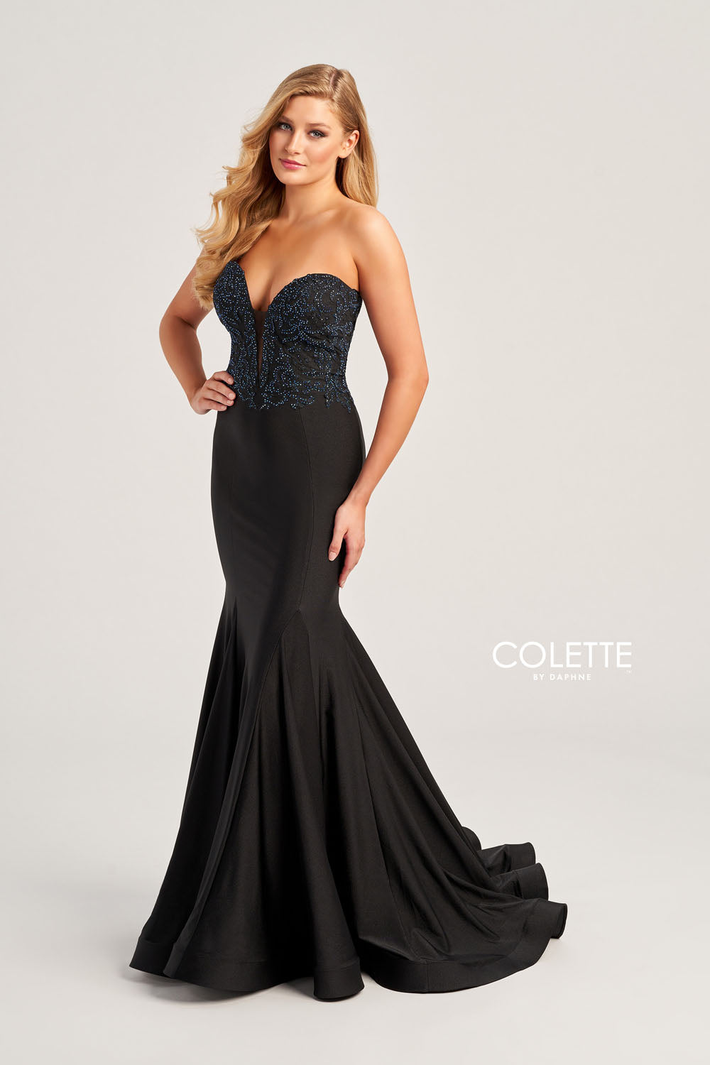 Colette CL5112 prom dress images.  Colette CL5112 is available in these colors: Pink, Royal Blue, Red, Black, Violet.