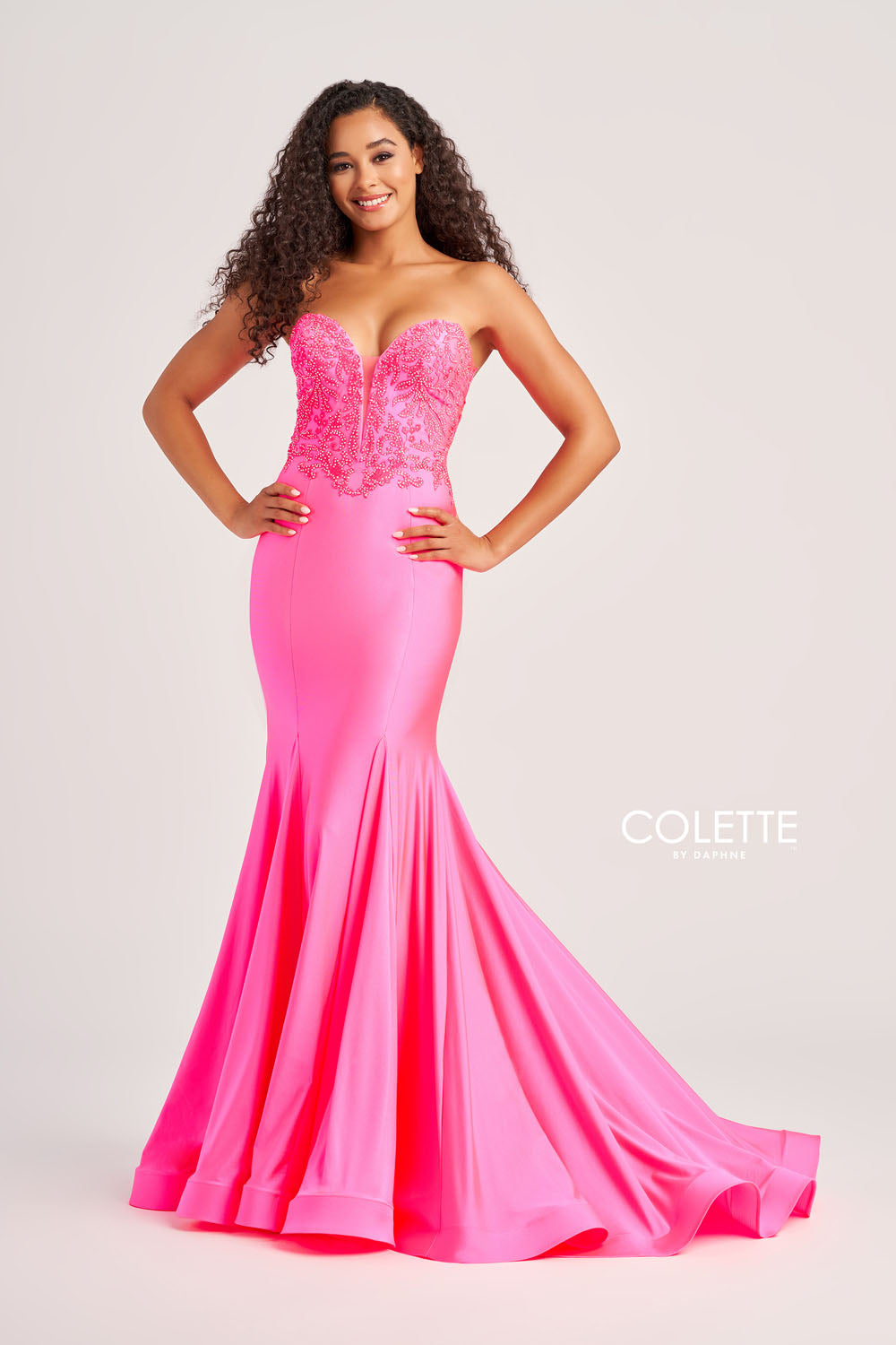 Colette CL5112 prom dress images.  Colette CL5112 is available in these colors: Pink, Royal Blue, Red, Black, Violet.