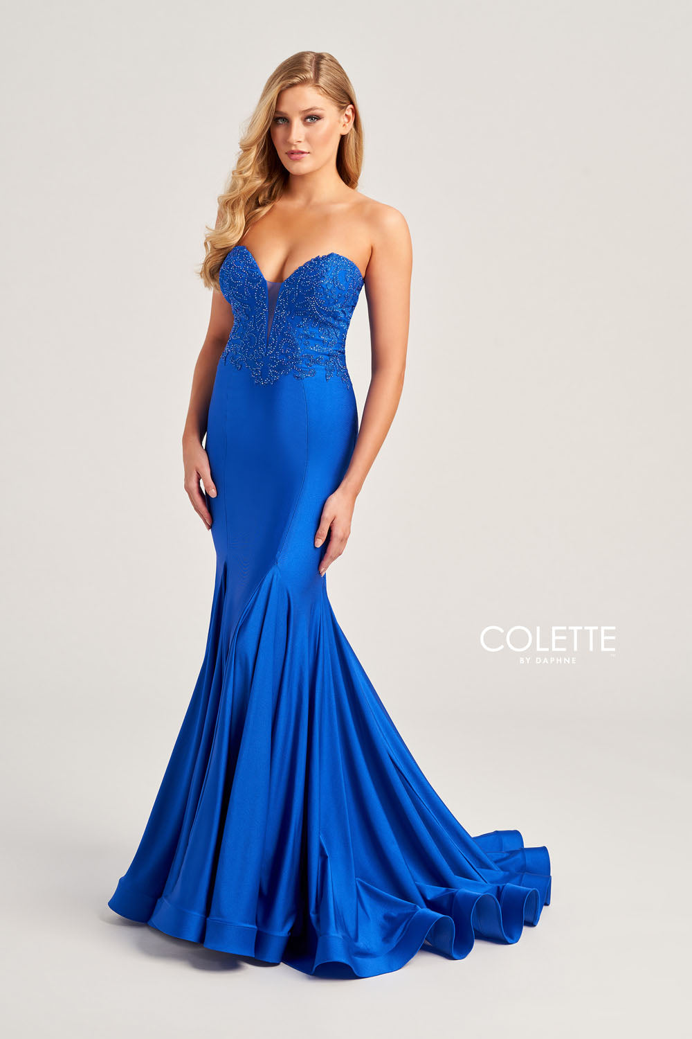 Colette CL5112 prom dress images.  Colette CL5112 is available in these colors: Pink, Royal Blue, Red, Black, Violet.