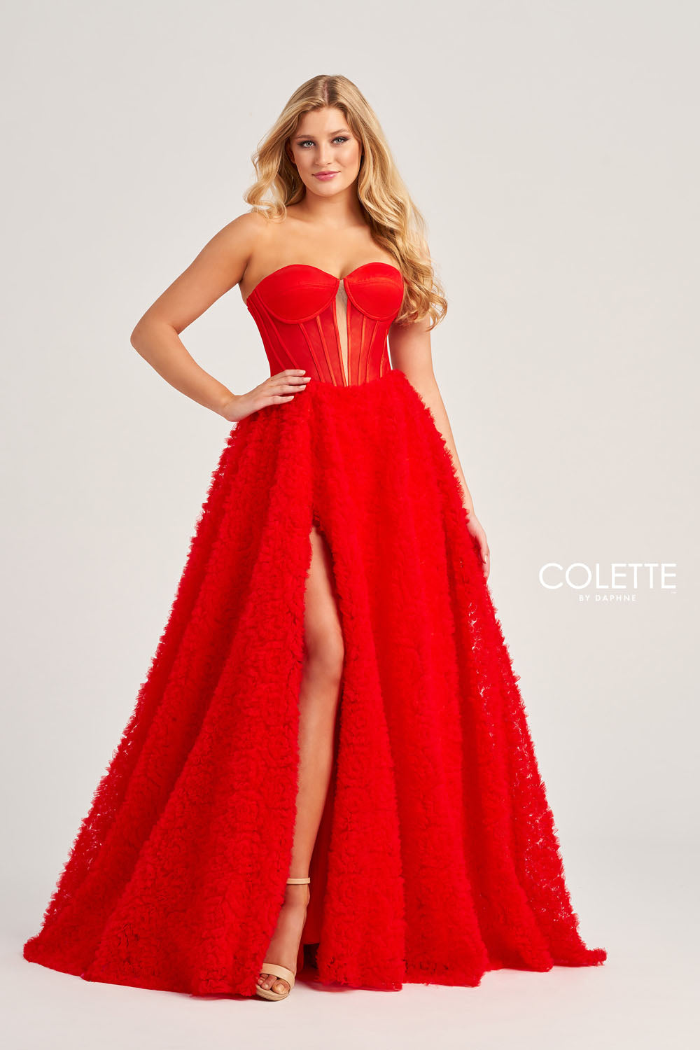 Colette CL5114 prom dress images.  Colette CL5114 is available in these colors: Pink, Red, Black, Turquoise.