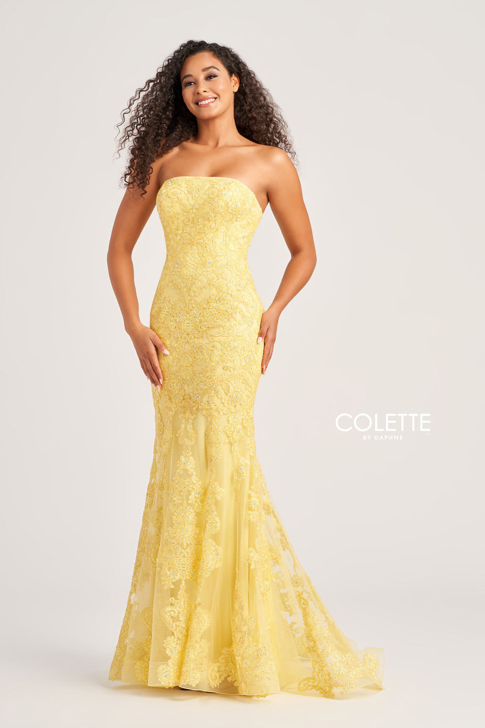 Colette CL5123 prom dress images.  Colette CL5123 is available in these colors: Sunshine, Royal Blue, Lilac, Blush.