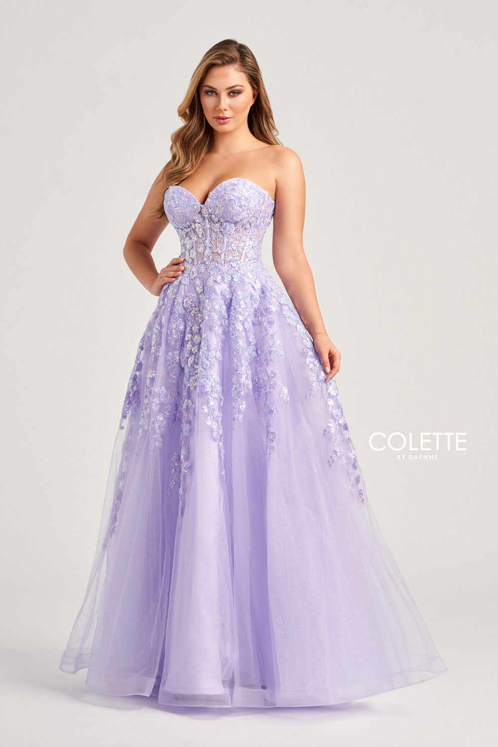 Colette CL5136 prom dress images.  Colette CL5136 is available in these colors: Scarlet, Light Blue, Navy Blue Gold, Lilac.