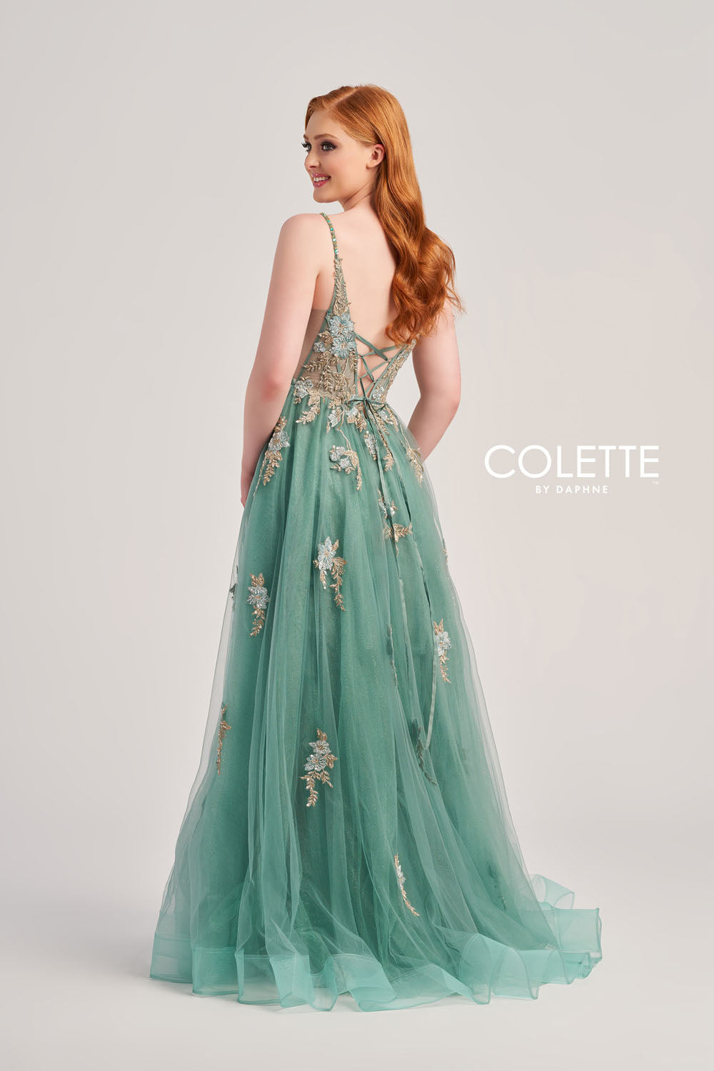 Colette CL5143 prom dress images.  Colette CL5143 is available in these colors: Vintage Rose, Sage.