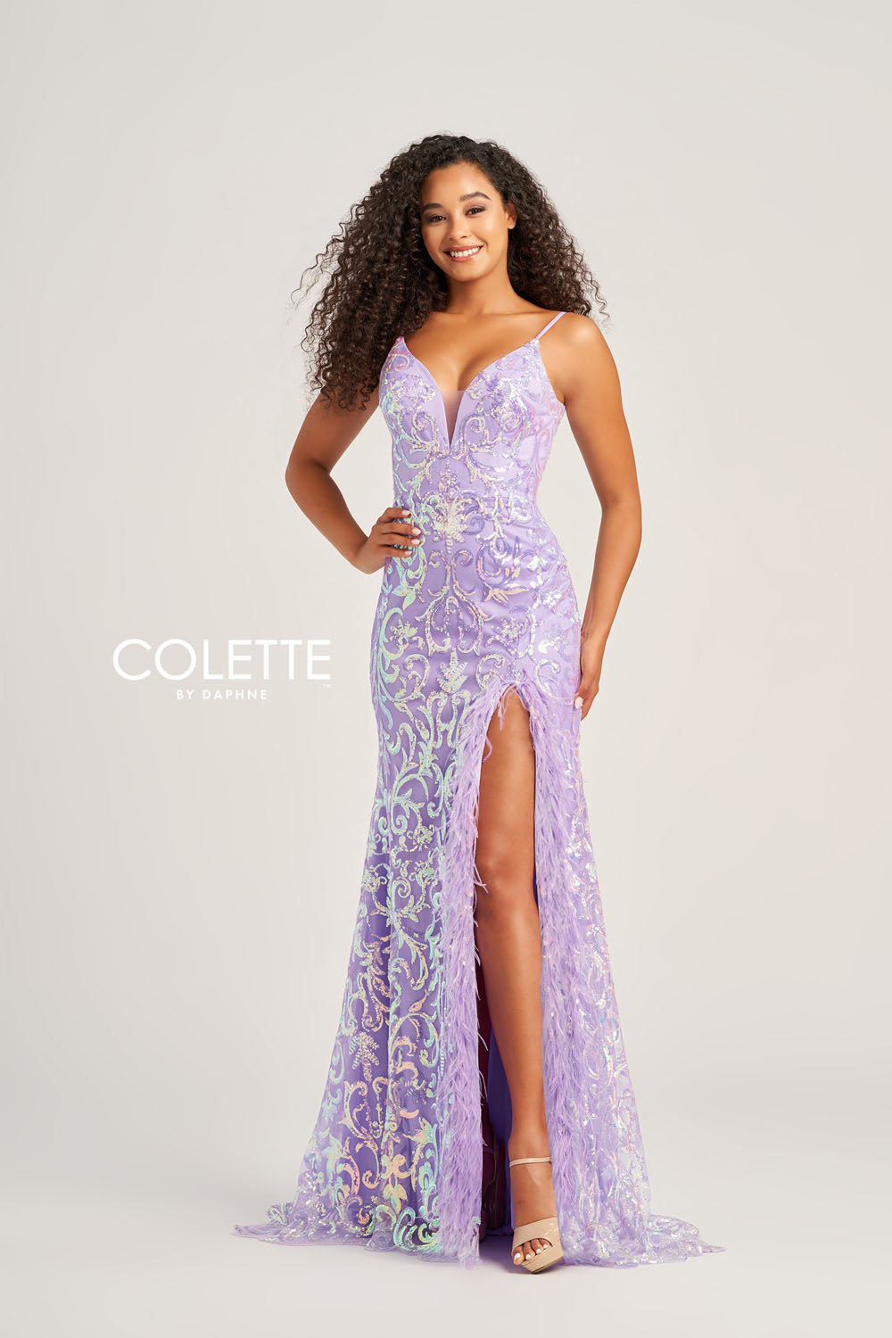 Colette CL5155 prom dress images.  Colette CL5155 is available in these colors: Yellow, Lilac, Light Pink, Steel Blue.