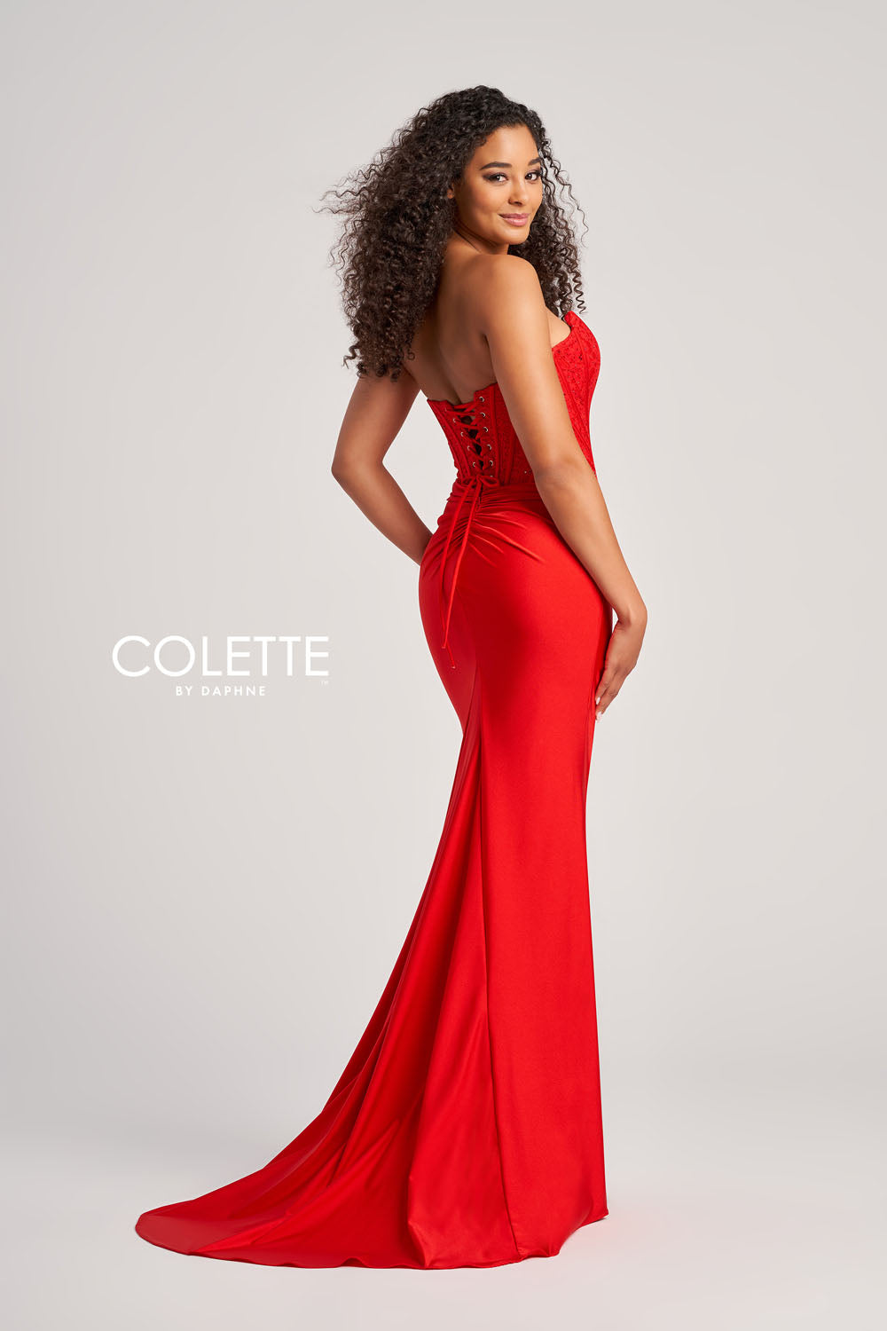 Colette CL5158 prom dress images.  Colette CL5158 is available in these colors: Red, Black, Hunter, Violet, Hot Pink.