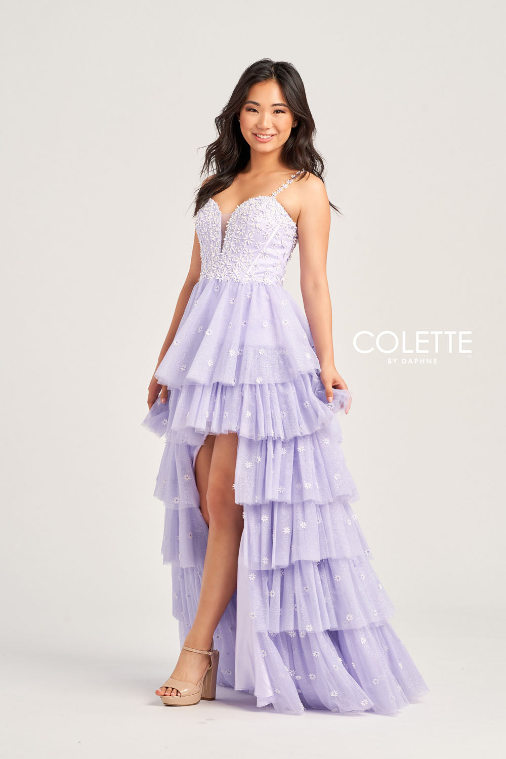 Colette CL5237 prom dress images.  Colette CL5237 is available in these colors: Daisy, Light Blue, Lilac.