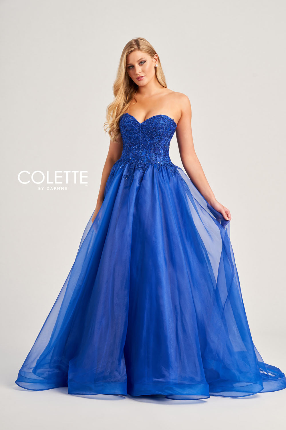 Colette CL5265 prom dress images.  Colette CL5265 is available in these colors: Red, Light Blue, Royal Blue.