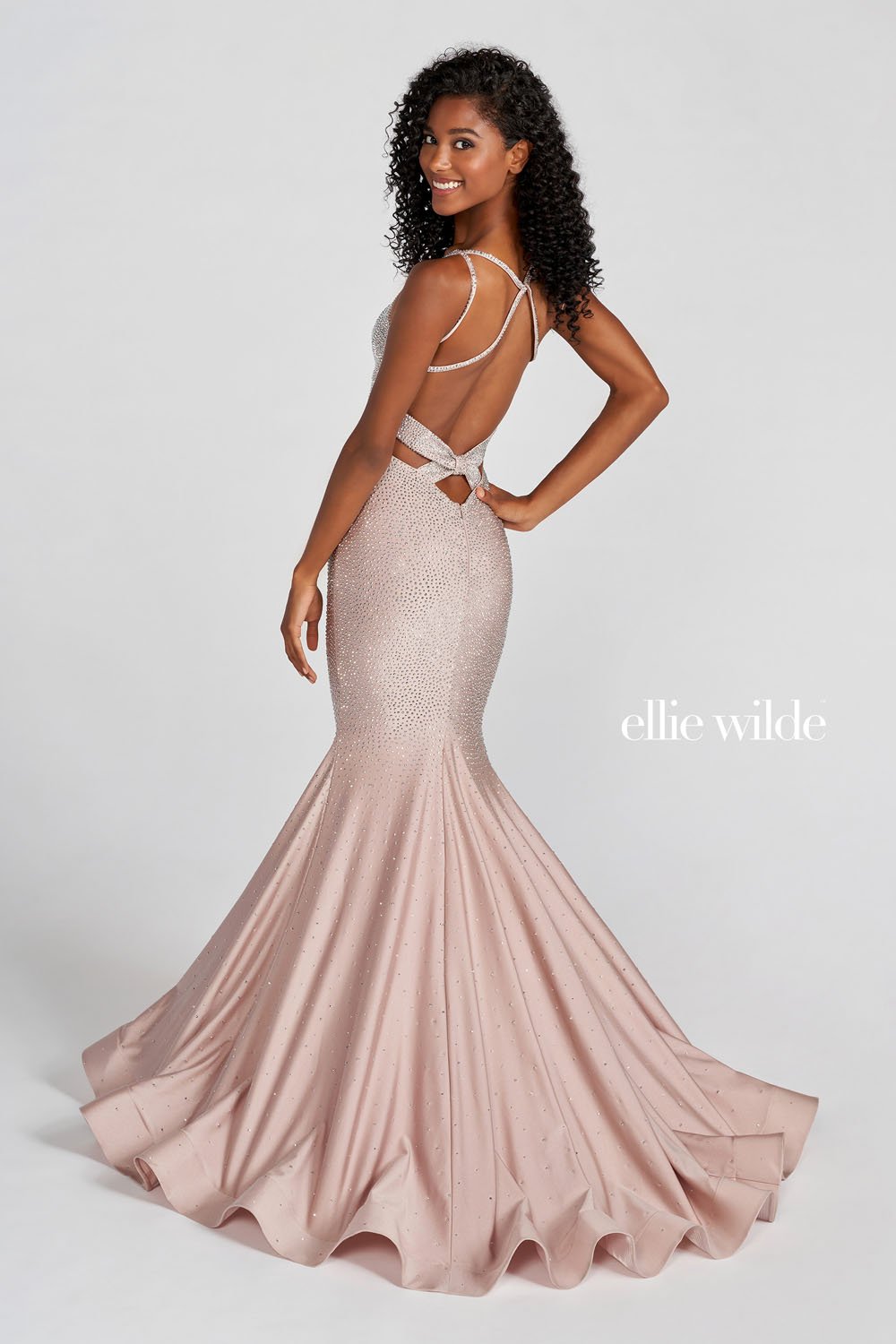 Ellie Wilde EW122001 prom dress images.  Ellie Wilde EW122001 is available in these colors: Hot Pink, Ruby, Wine, Black, Royal Blue, Emerald, Powder Blue, Purple, English Rose Silver.