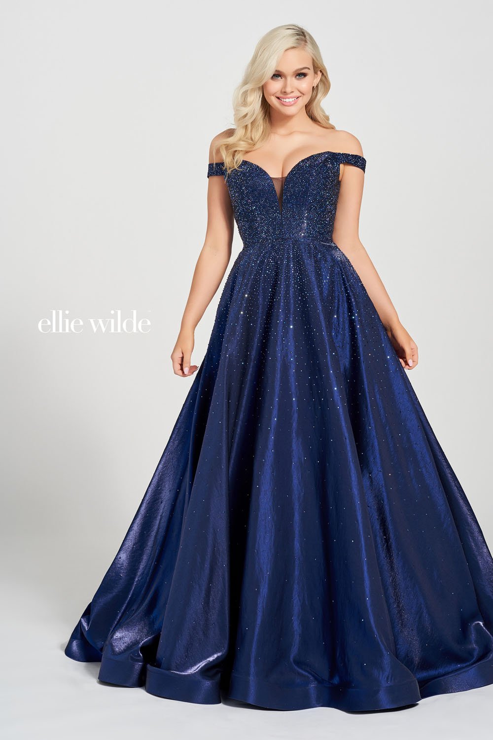 Ellie Wilde EW122106 prom dress images.  Ellie Wilde EW122106 is available in these colors: Red, Black, Beige Silver, Wine, Navy Blue.