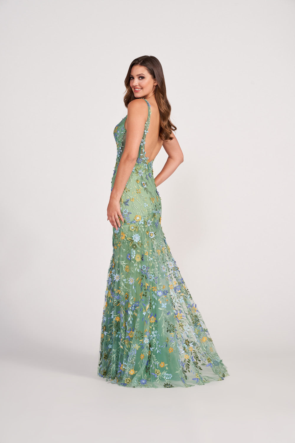 Ellie Wilde EW34047 prom dress images.  Ellie Wilde EW34047 is available in these colors: Eucalyptus.