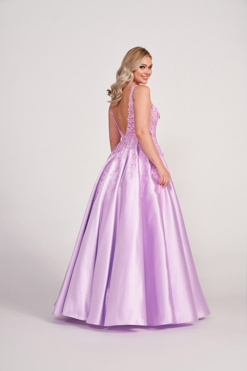 Ellie Wilde EW34050 prom dress images.  Ellie Wilde EW34050 is available in these colors: Lilac, Red, Royal Blue, Emerald, Navy Blue, Black.