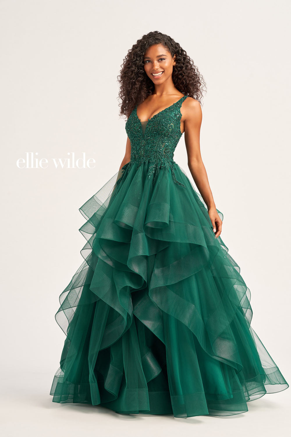 Ellie Wilde EW35119 prom dress images.  Ellie Wilde EW35119 is available in these colors: Royal Blue, Petal, Emerald, Navy Blue.