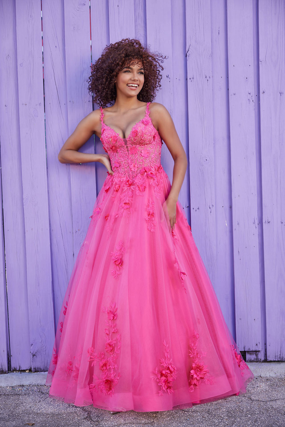 Ellie Wilde EW35122 prom dress images.  Ellie Wilde EW35122 is available in these colors: Periwinkle, Flamingo Pink .