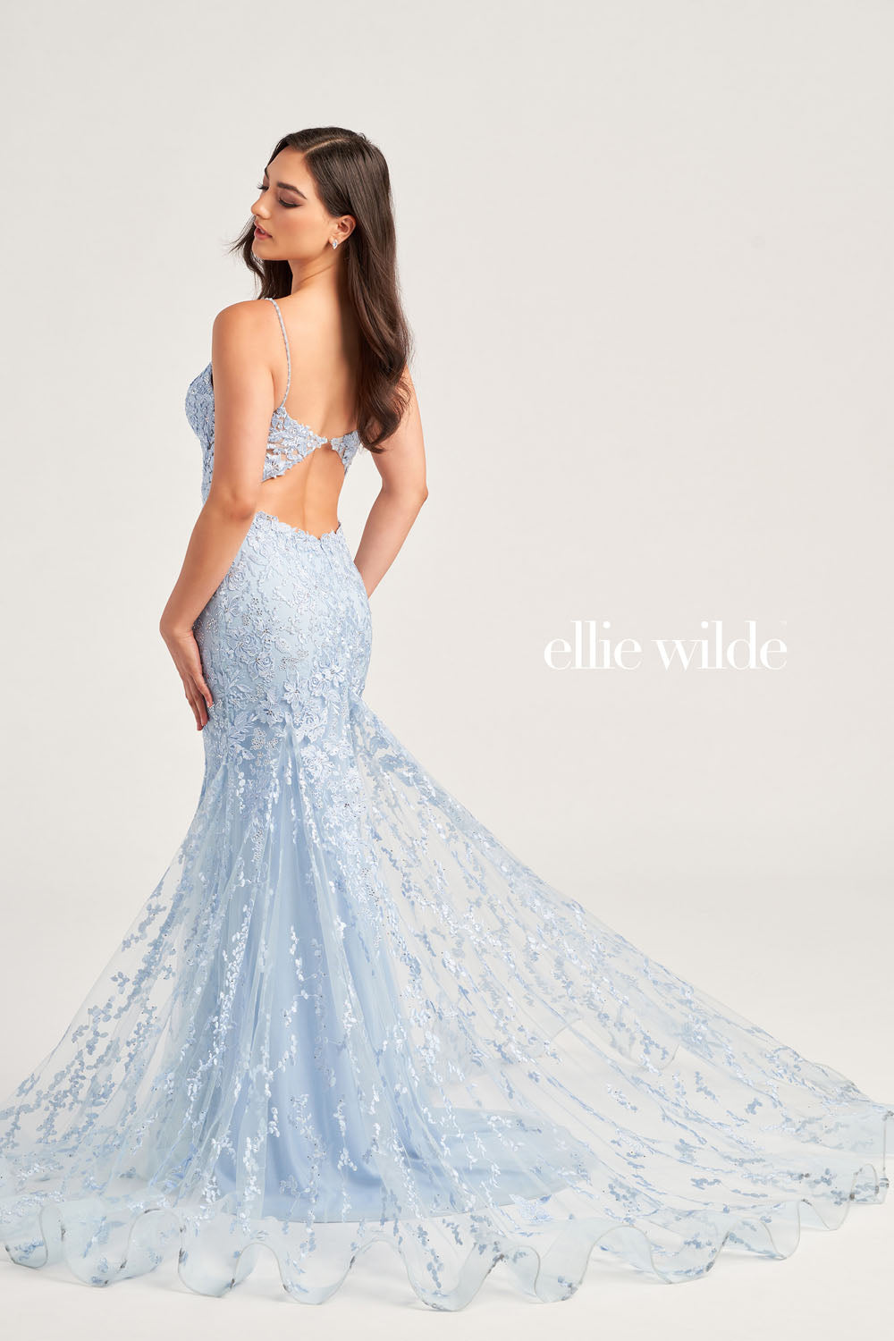 Ellie Wilde EW35220 prom dress images.  Ellie Wilde EW35220 is available in these colors: Cerulean Blue, Hot Pink, Emerald.