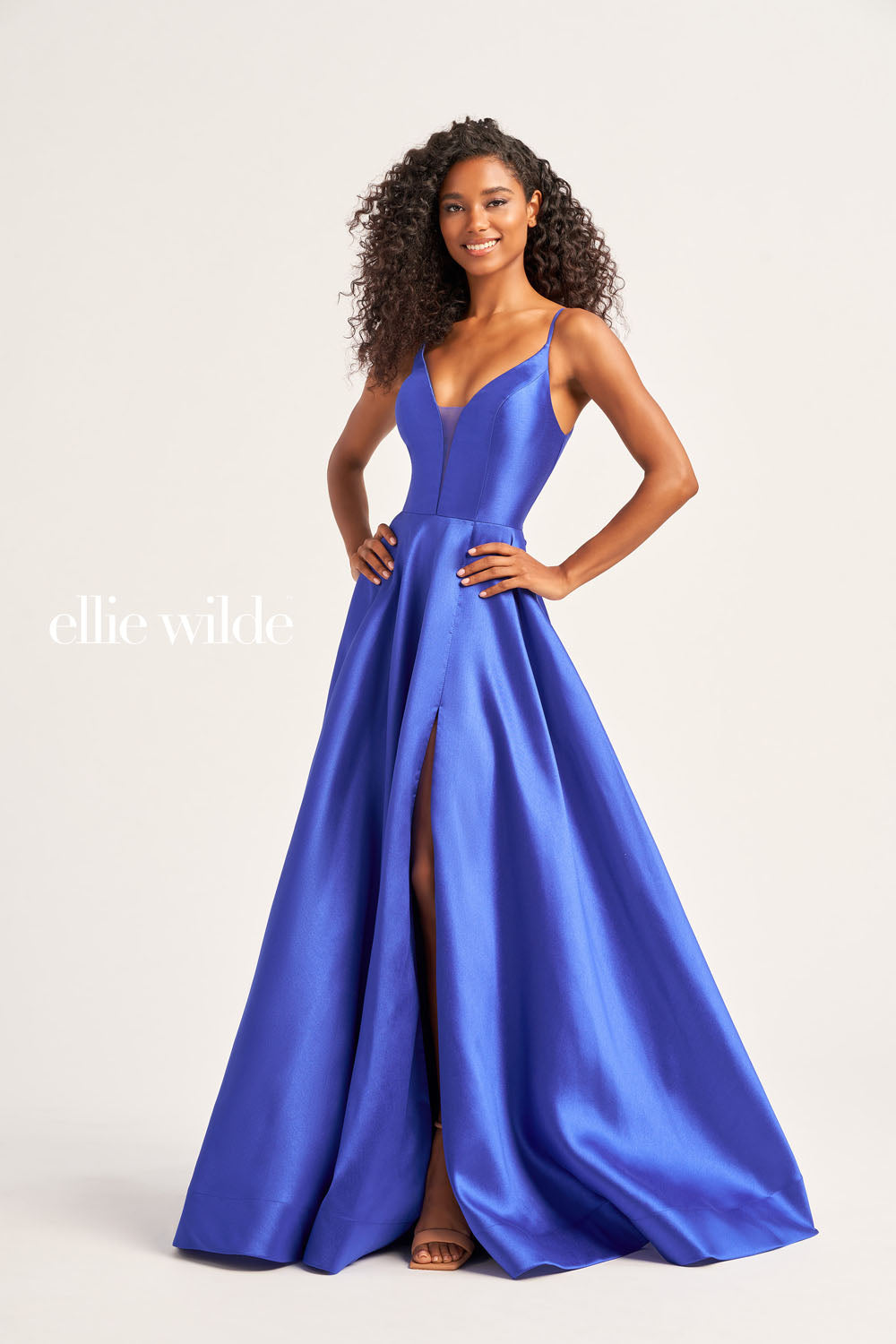 Ellie Wilde EW35232 prom dress images.  Ellie Wilde EW35232 is available in these colors: Emerald, Navy Blue, Teal, Royal Blue, Magenta.