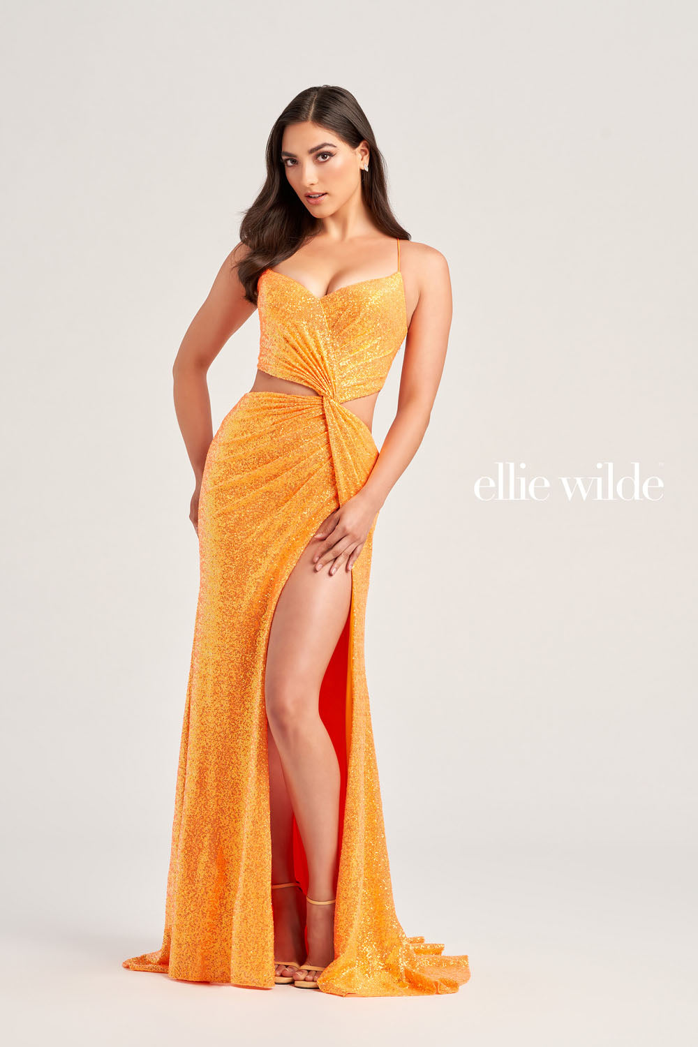 Ellie Wilde EW35233 prom dress images.  Ellie Wilde EW35233 is available in these colors: Red, Royal Blue, Light Blue, Light Yellow.