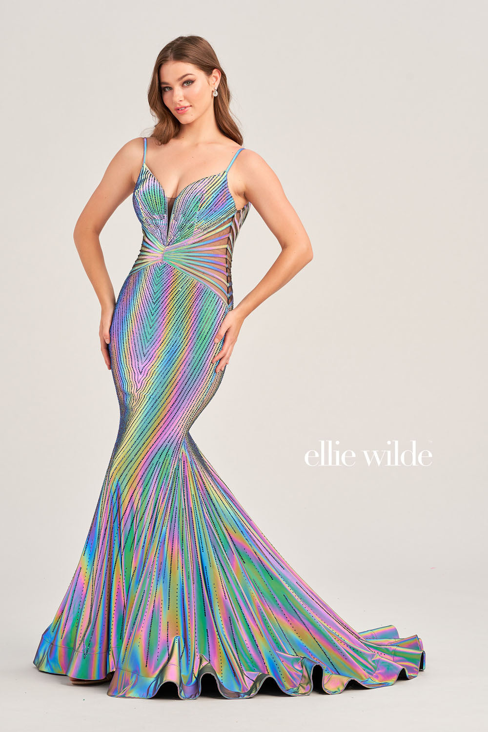 Ellie Wilde EW35704 prom dress images.  Ellie Wilde EW35704 is available in these colors: Supernova.