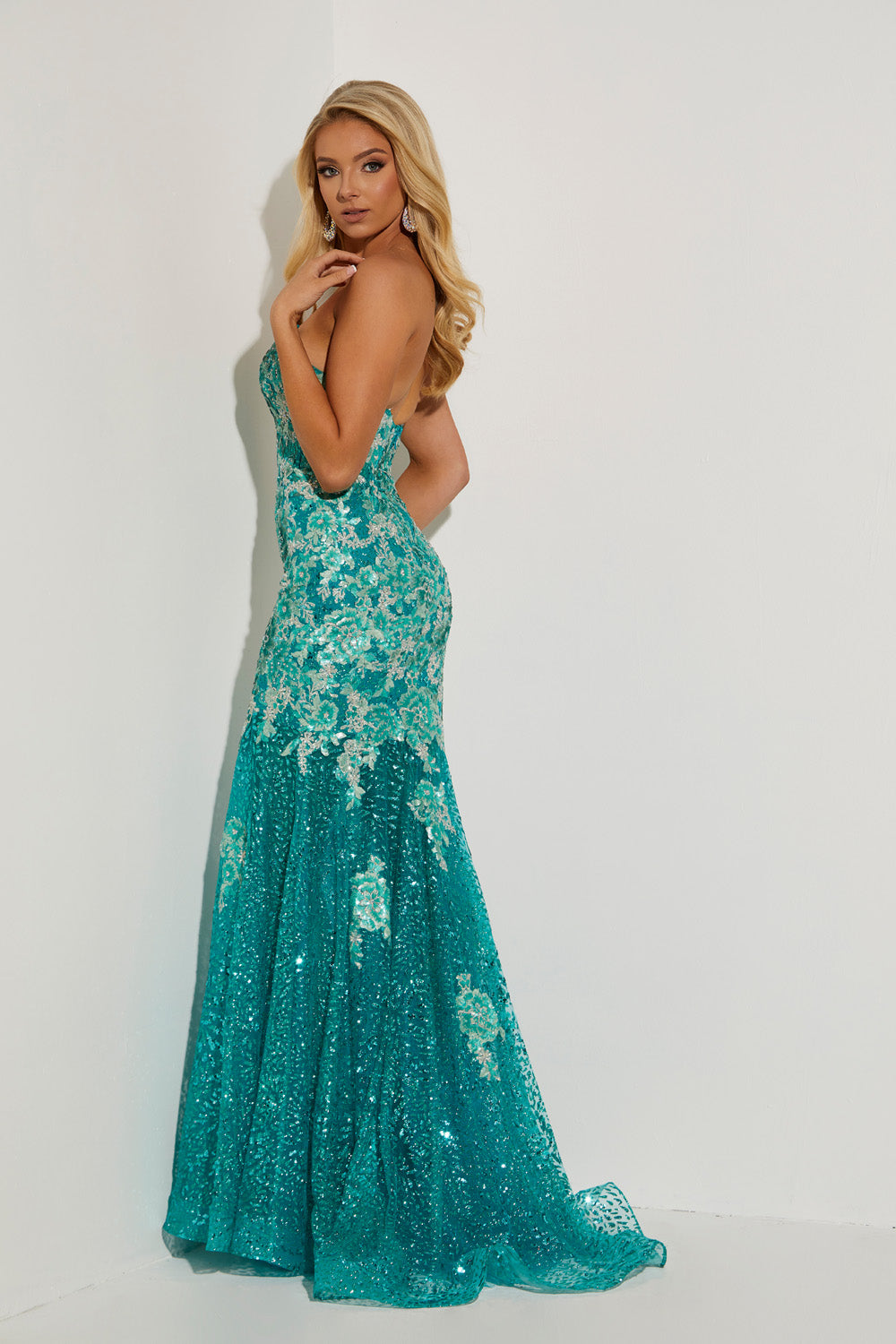 Jasz Couture 7420 prom dress images.  Jasz Couture 7420 is available in these colors: Purple, Sky Blue, Jade.