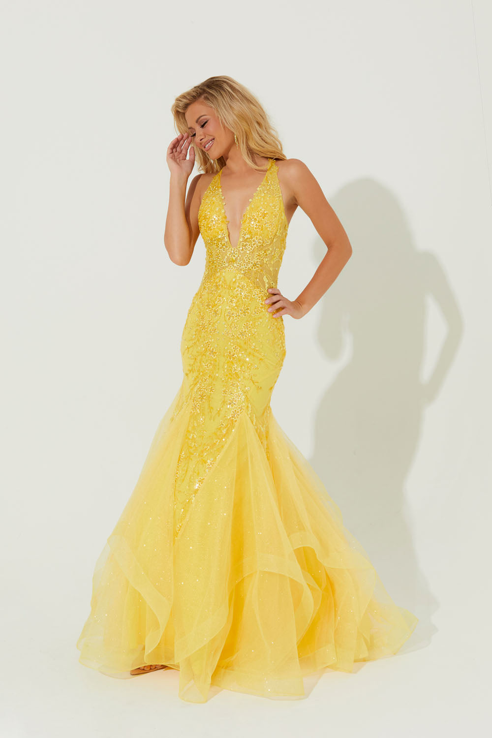 Jasz Couture 7571 prom dress images.  Jasz Couture 7571 is available in these colors: Hot Pink, Yellow.