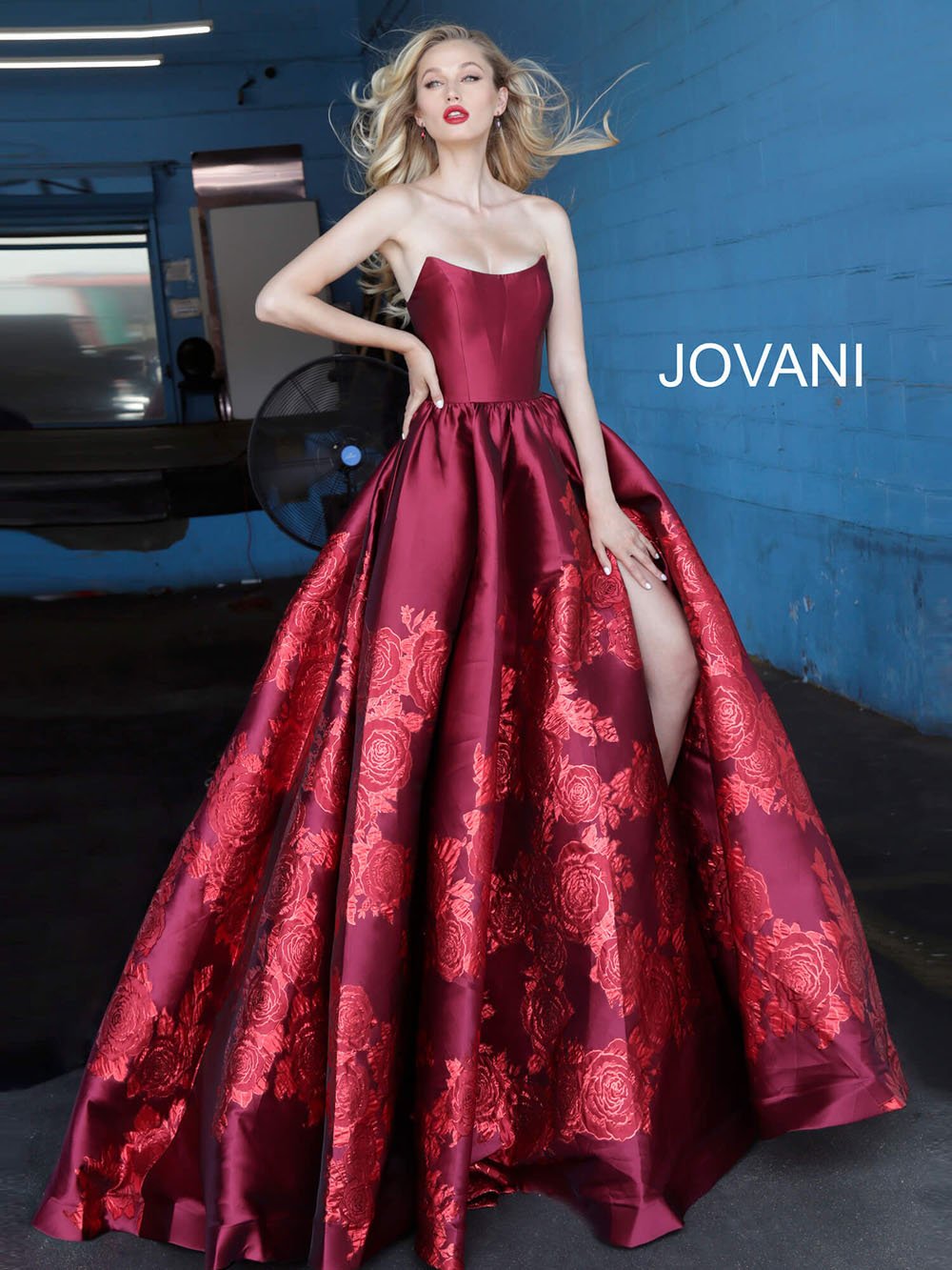 Jovani 02038 prom dress images.  Jovani 02038 is available in these colors: Green, Purple, Red.