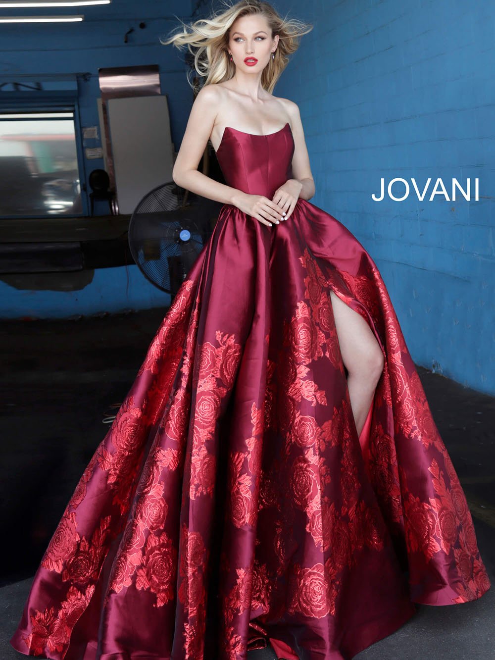 Jovani 02038 prom dress images.  Jovani 02038 is available in these colors: Green, Purple, Red.