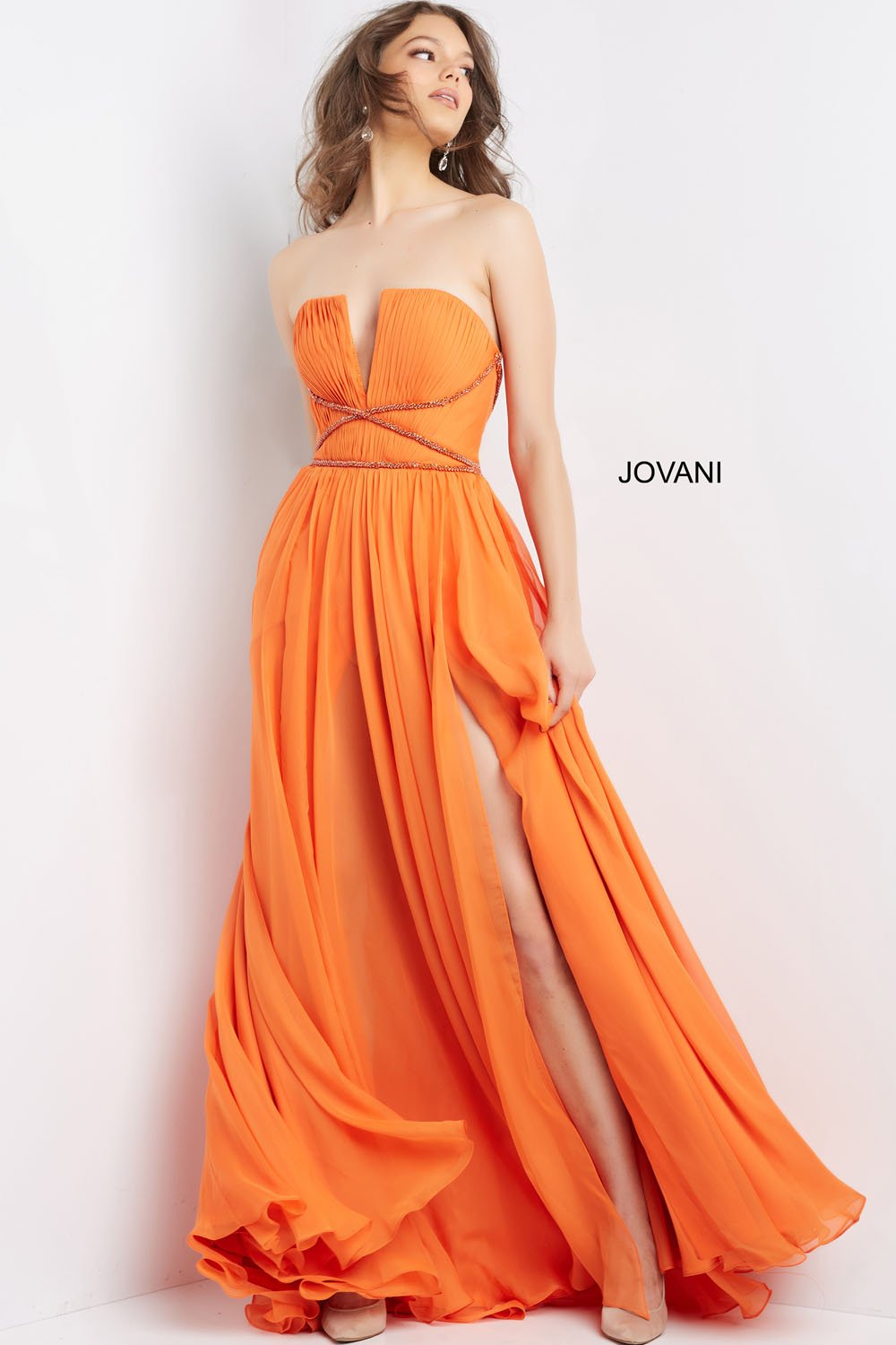 Jovani 05971 Orange prom dresses images.