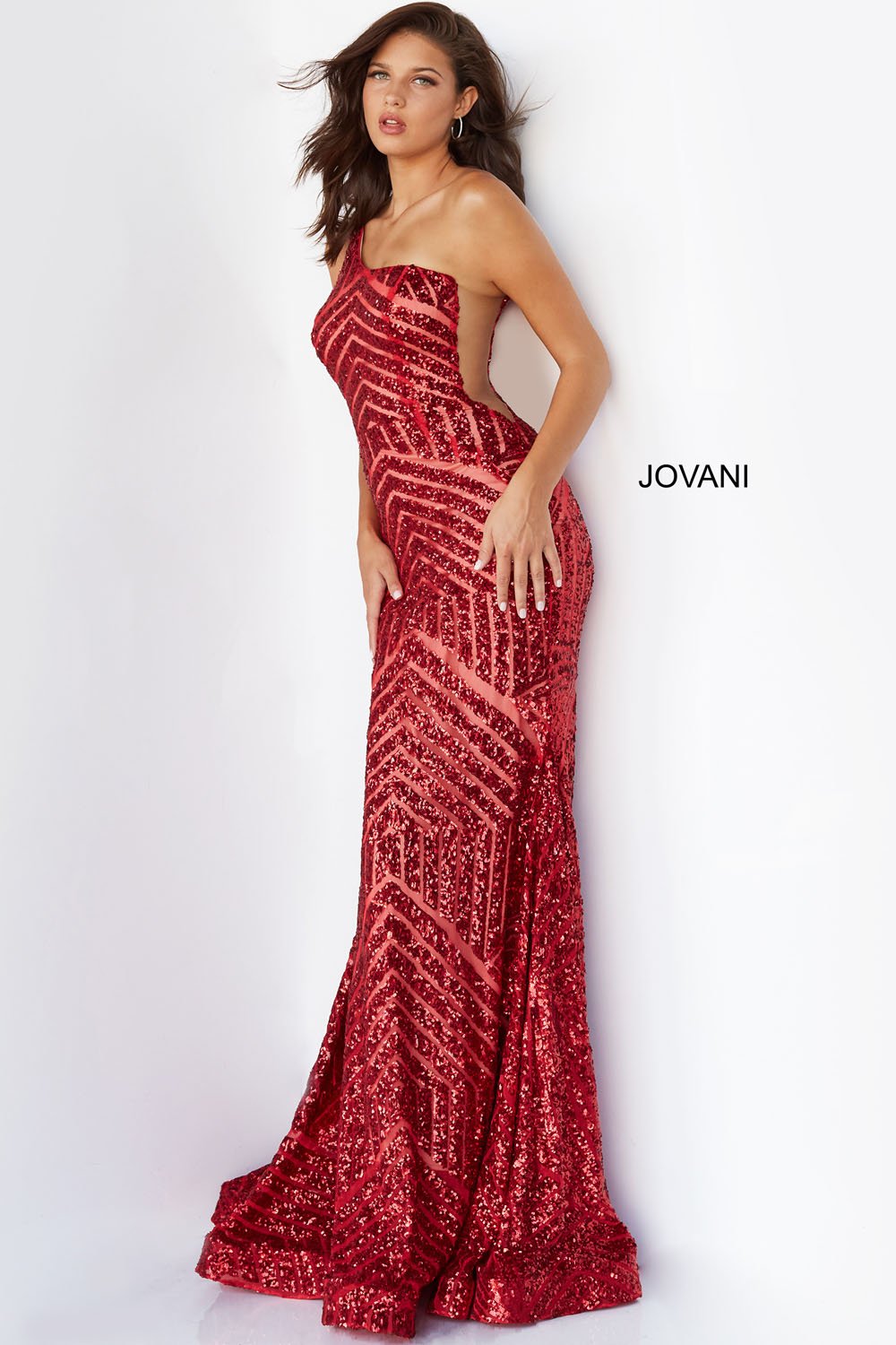 Jovani 06017 Red prom dresses images.