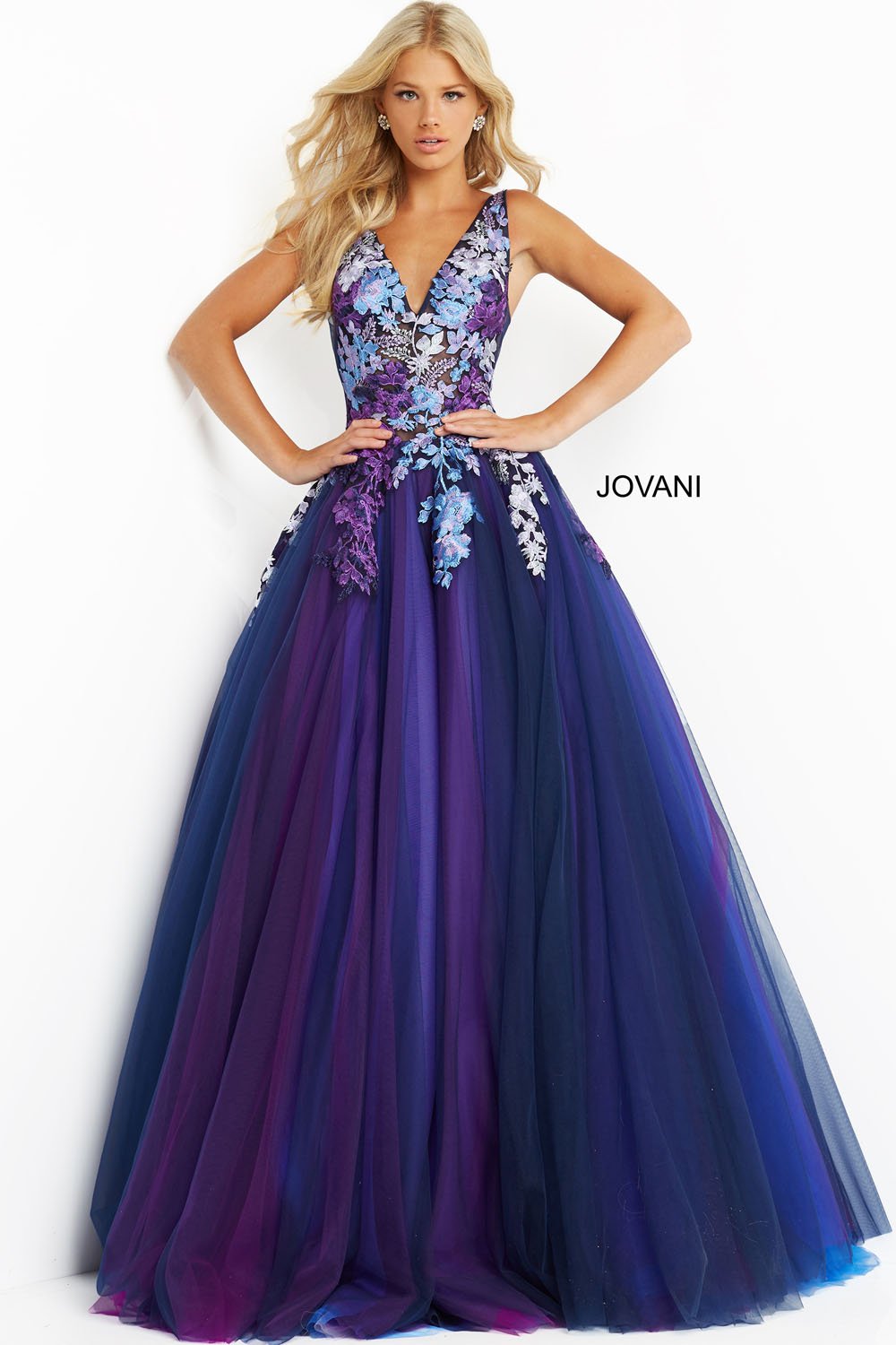 Jovani 06807 Navymulti prom dresses images.