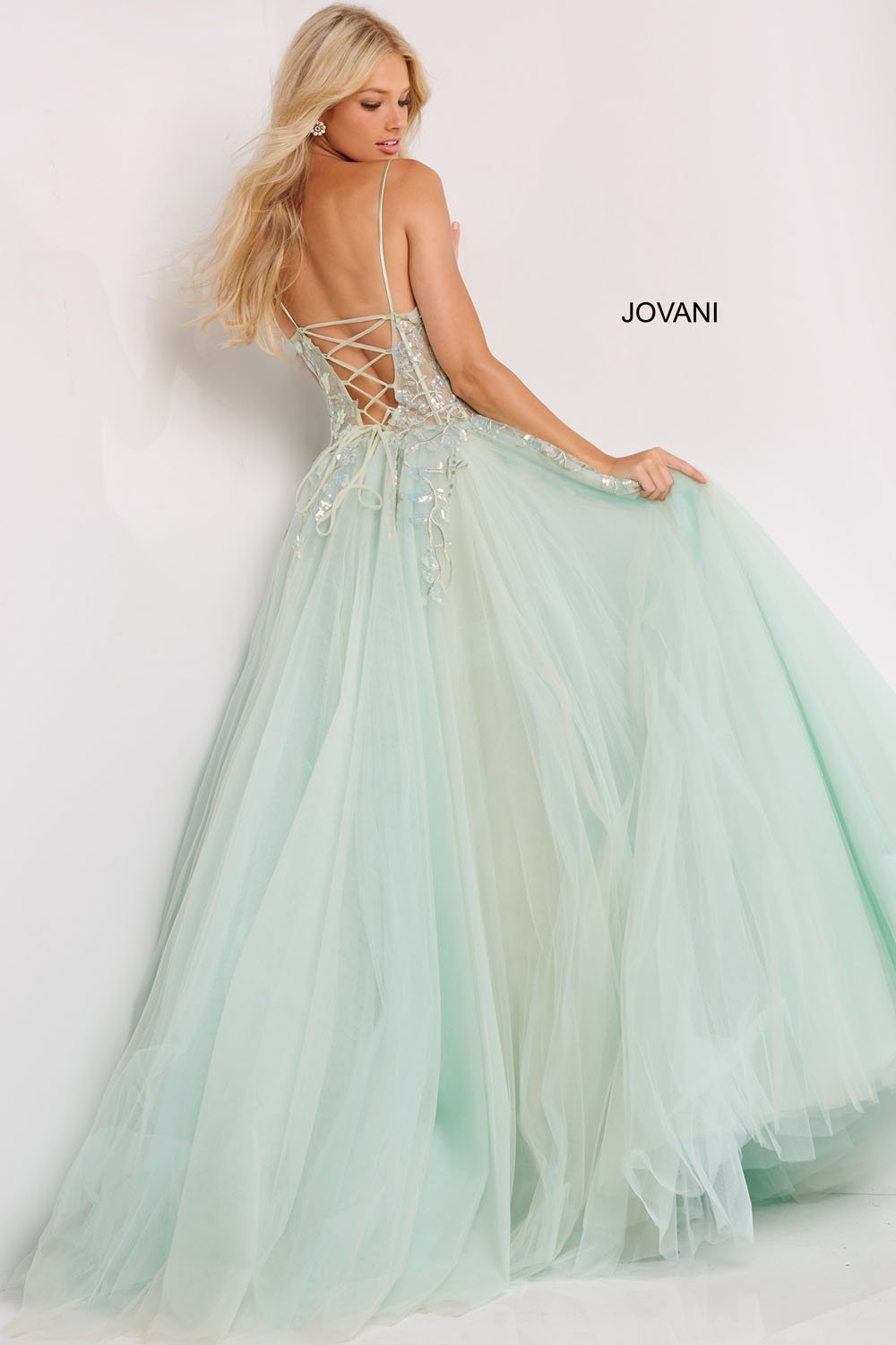 Jovani 06816 Mint prom dresses images.