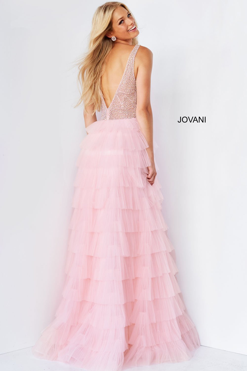 Jovani 07235 Blush prom dresses images.