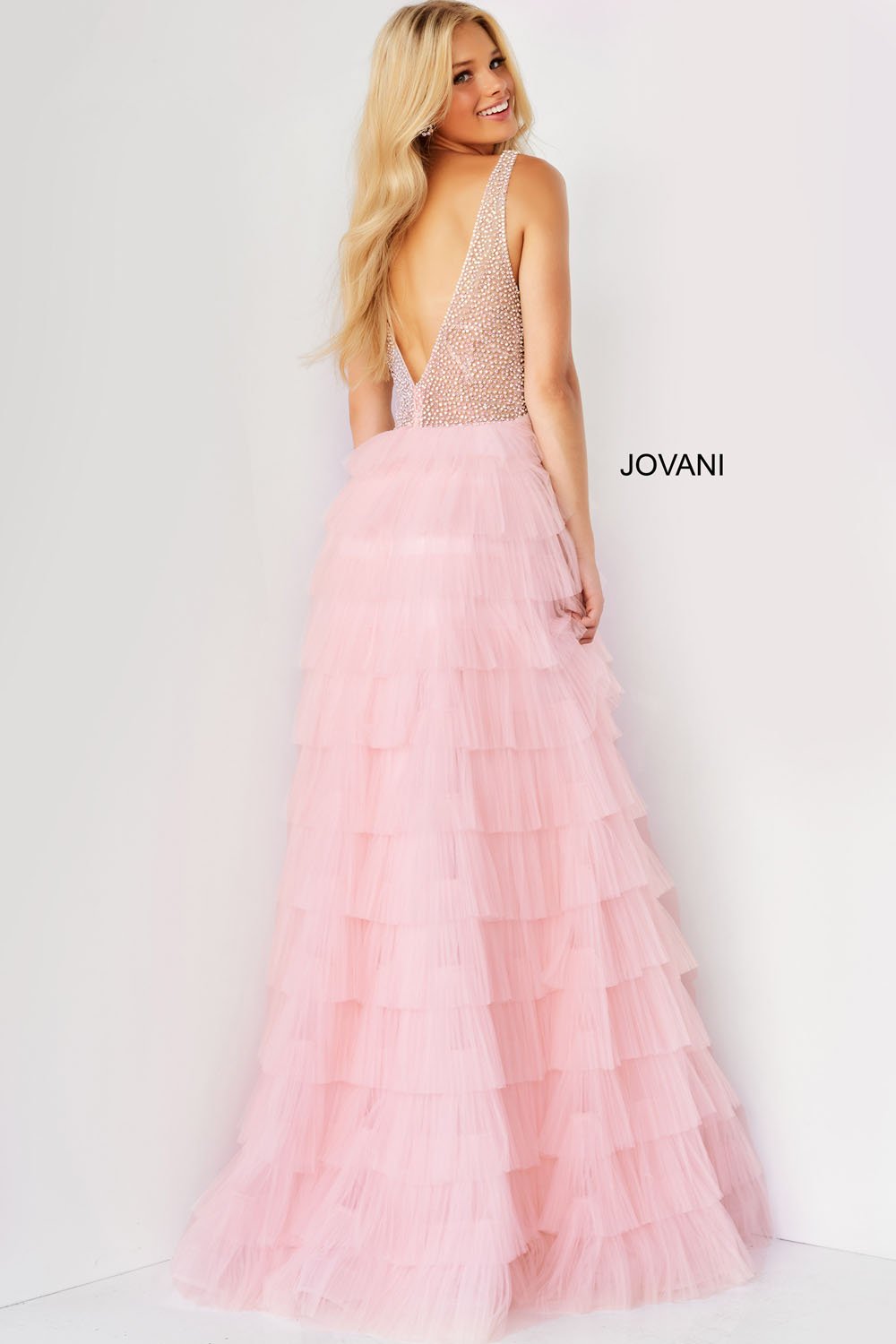 Jovani 07235 Blush prom dresses images.