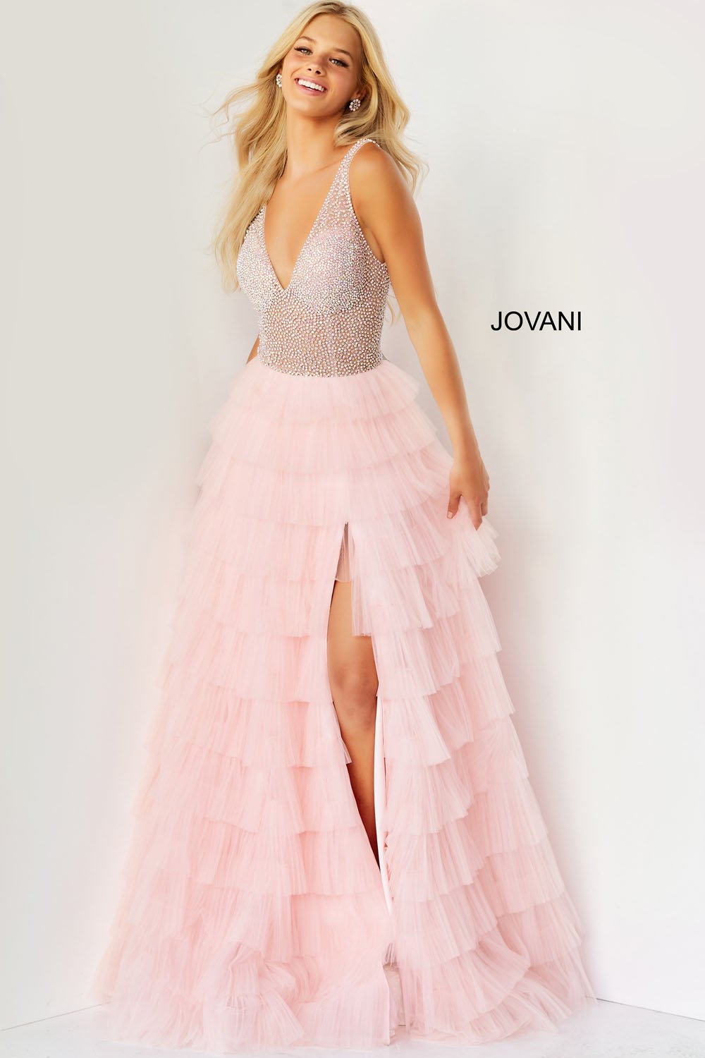 Jovani 07235 Blush prom dresses images.