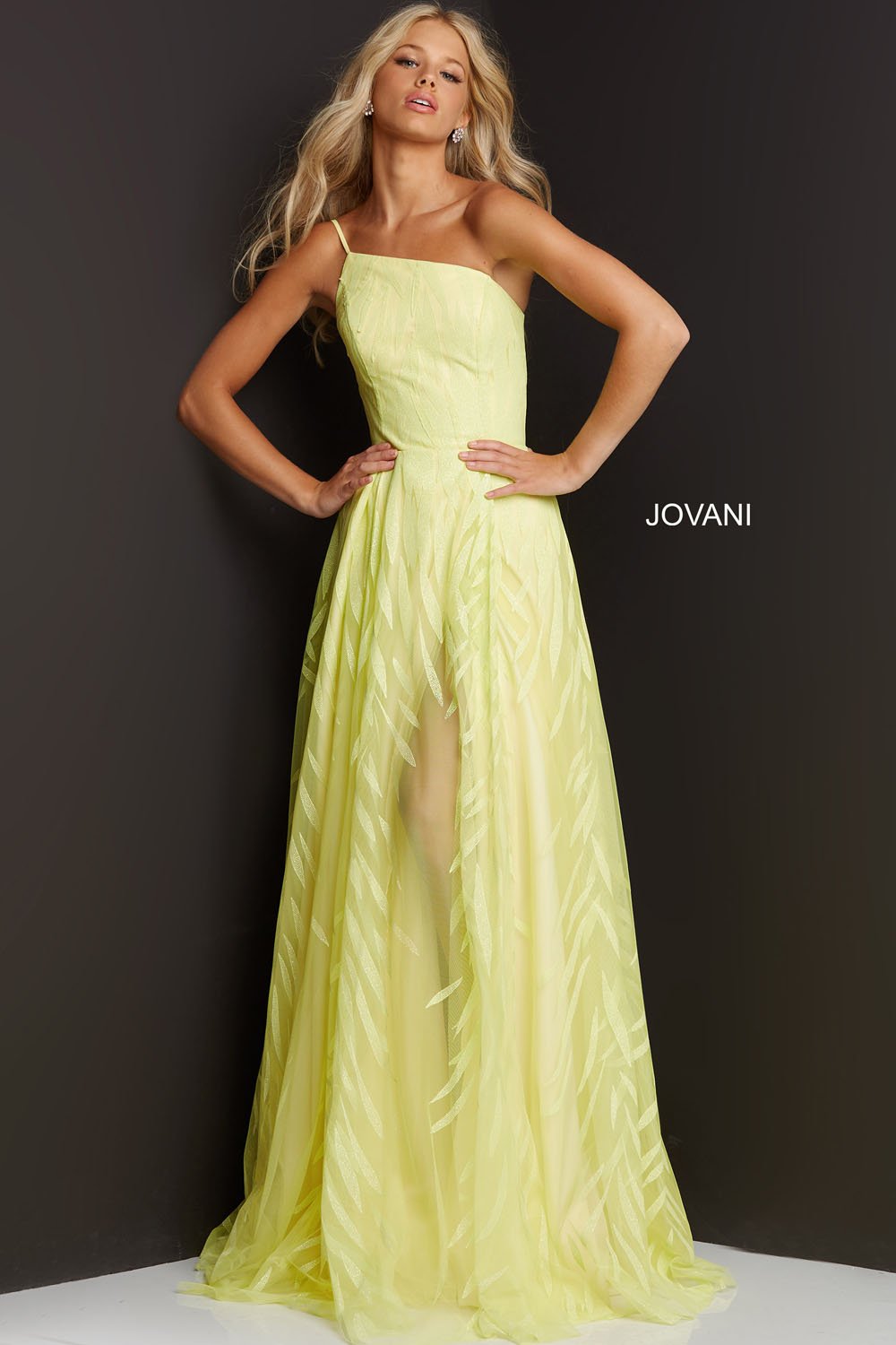 Jovani 07251 Yellow prom dresses images.