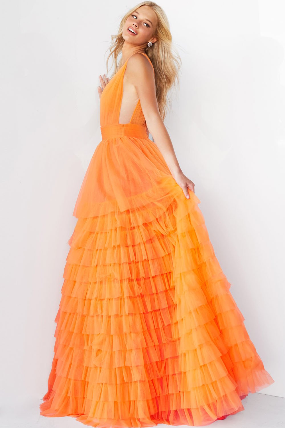 Jovani 07264 Orange prom dresses images.