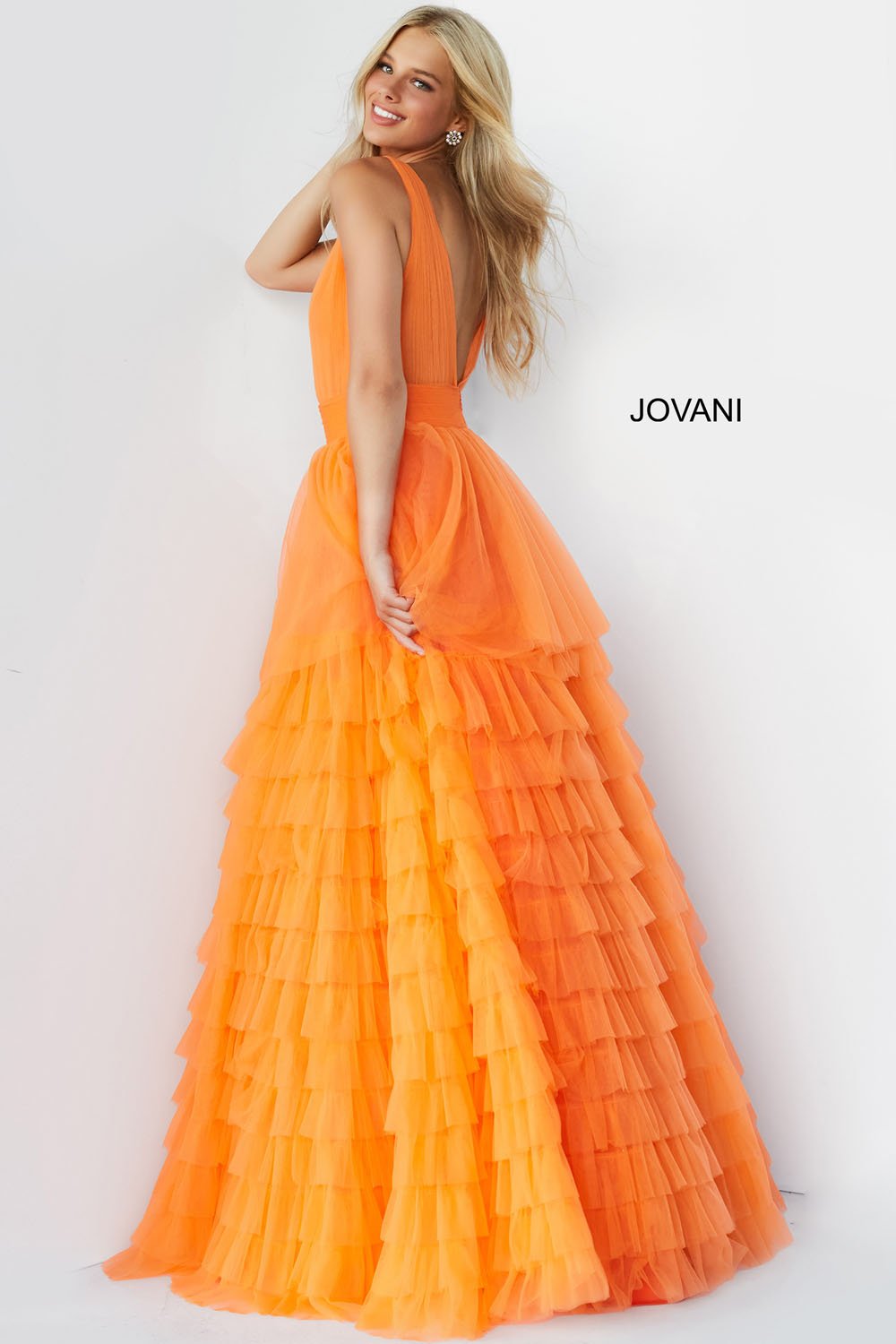 Jovani 07264 Orange prom dresses images.